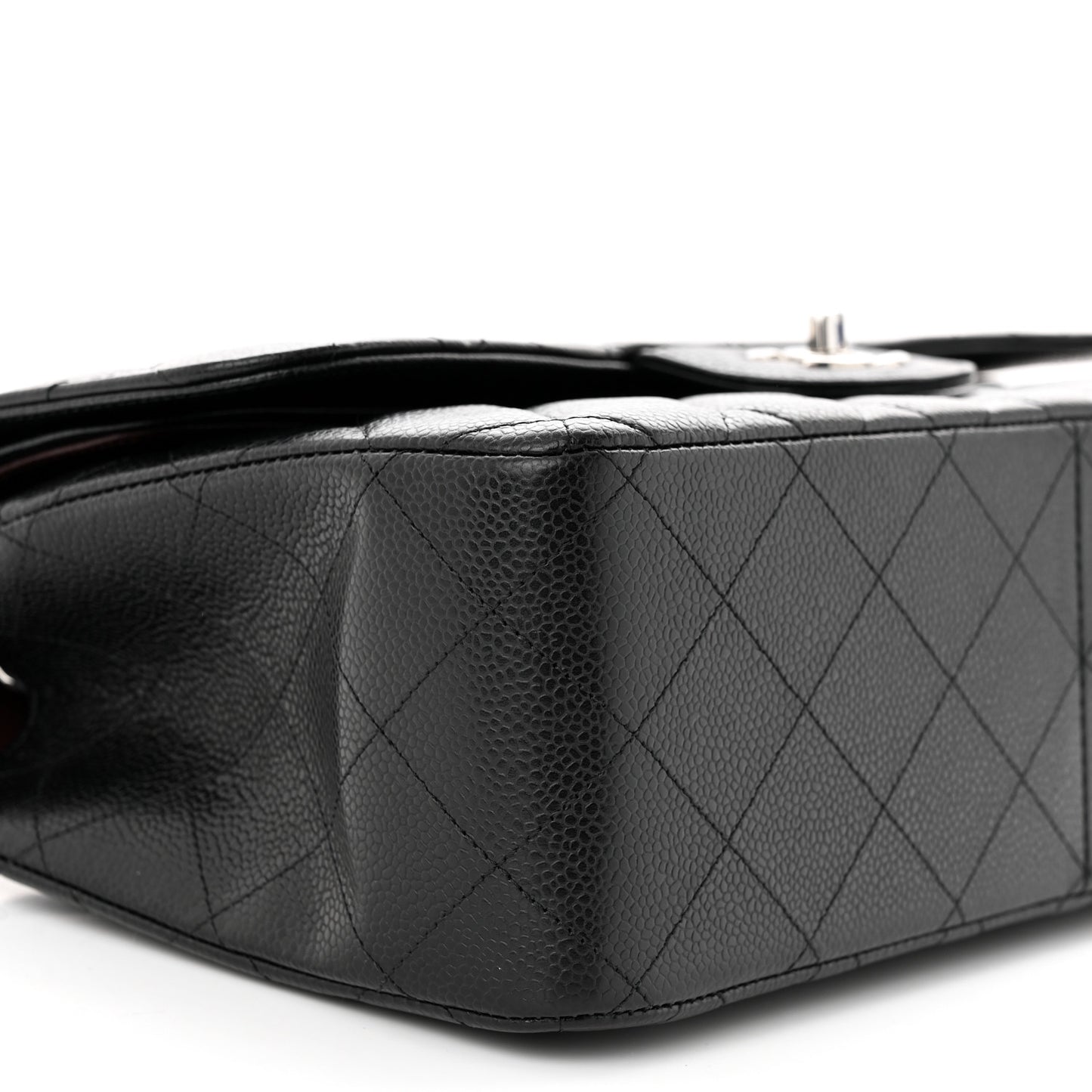 Caviar Quilted Jumbo Double Flap Black