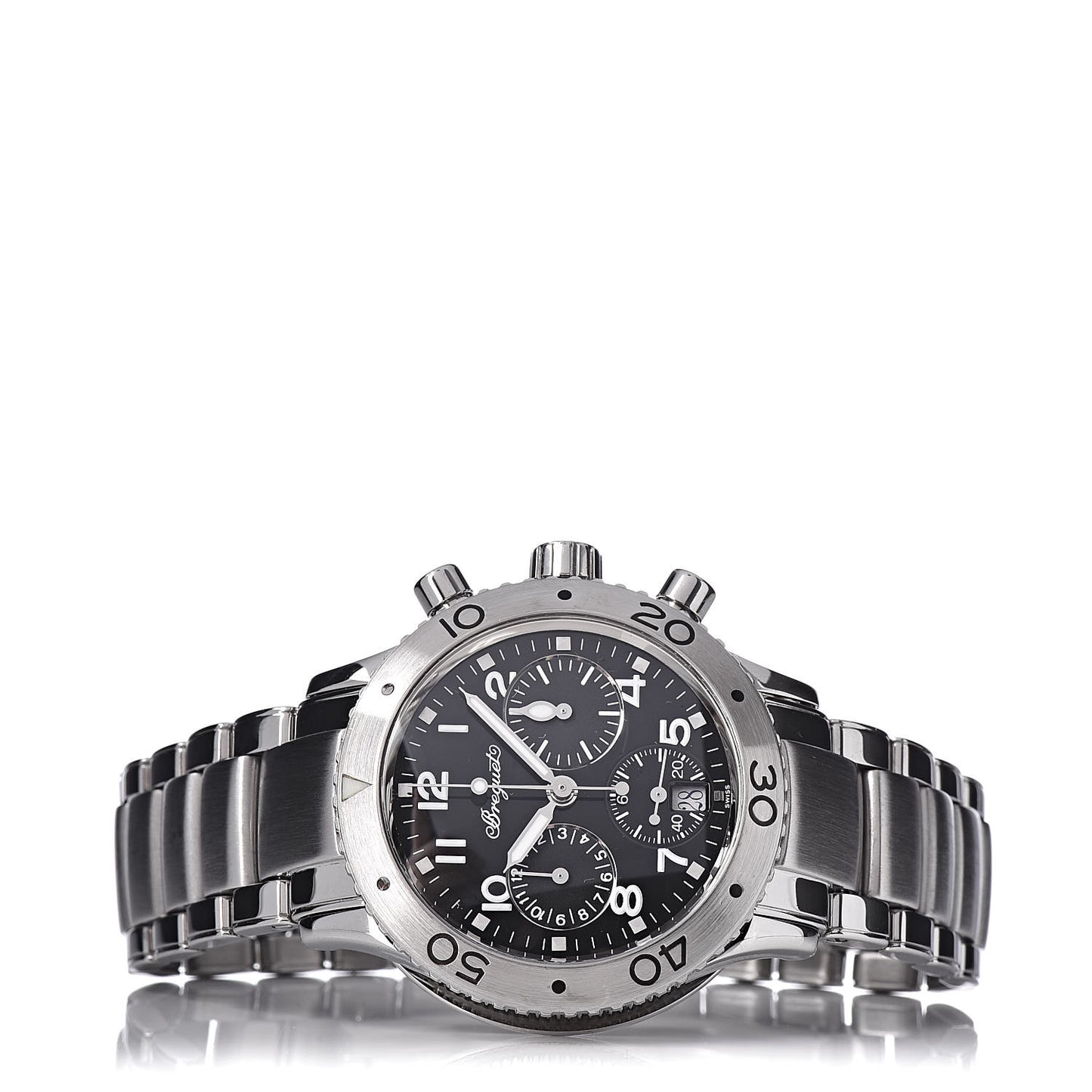 Stainless Steel 33mm Type XX Transatlantique Automatic Watch Black 4820ST/D2/S76