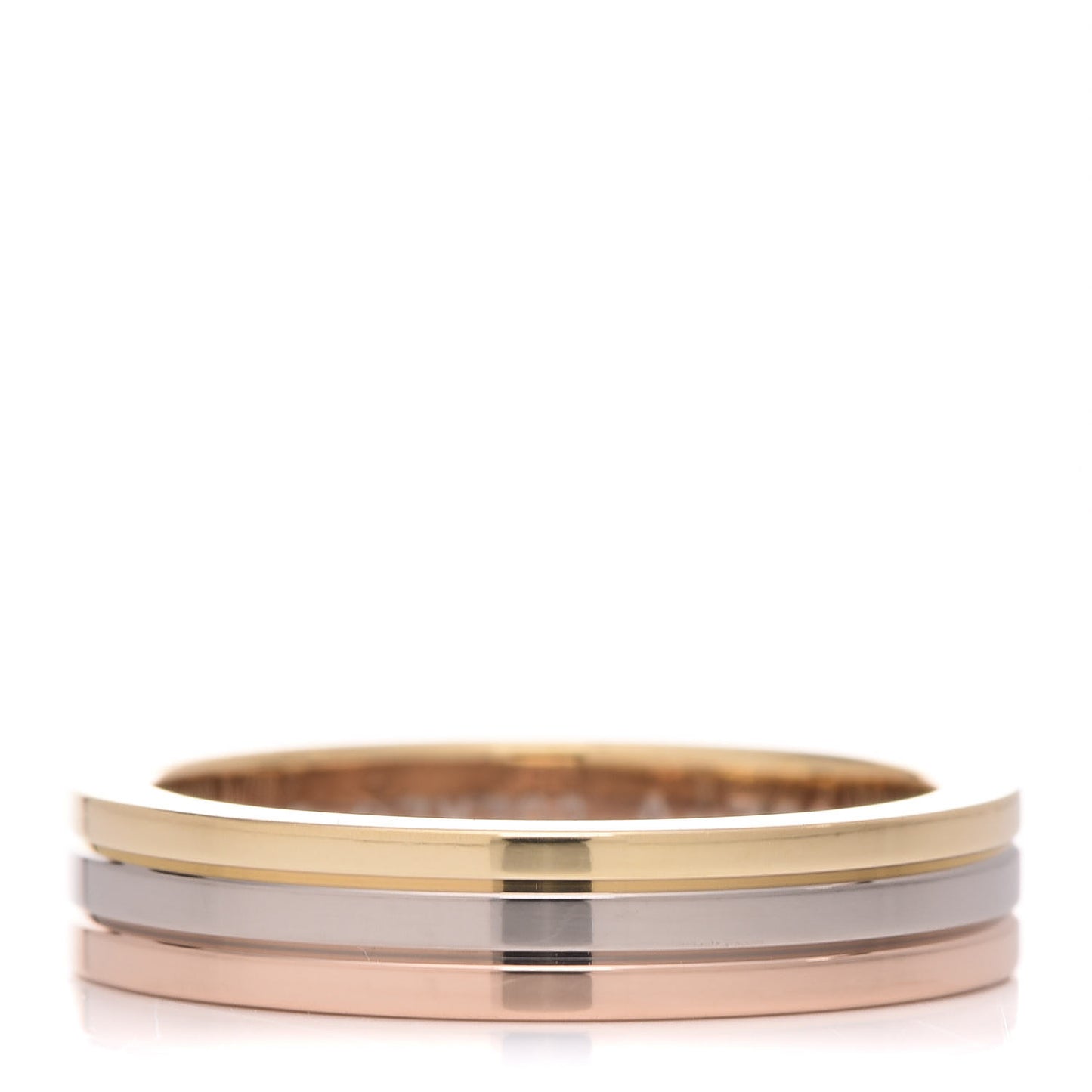 18K Pink White Yellow Gold 3.5mm Vendome Louis Cartier Wedding Band Ring 45 3.25