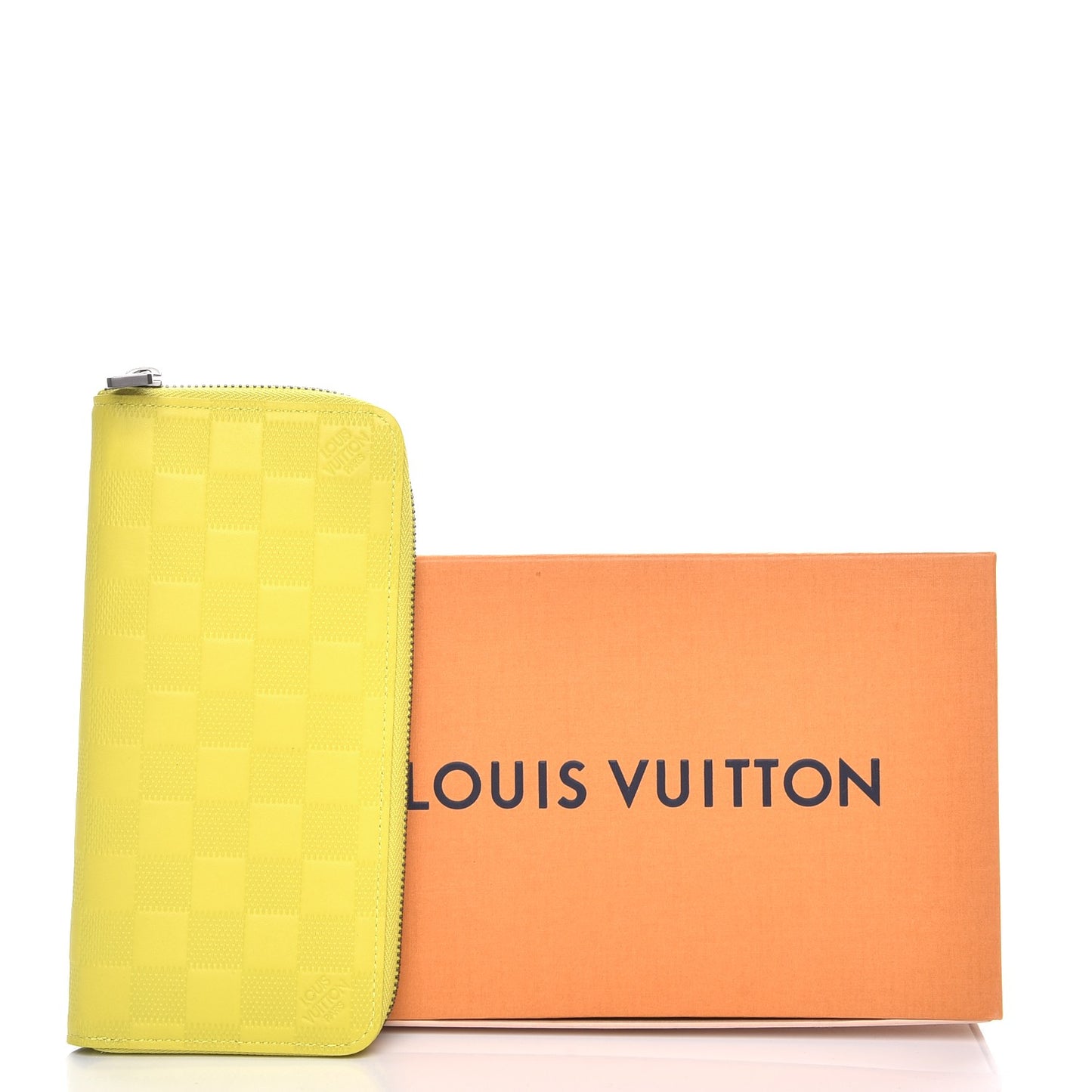 Damier Infini Zippy Vertical Wallet Vert Acide