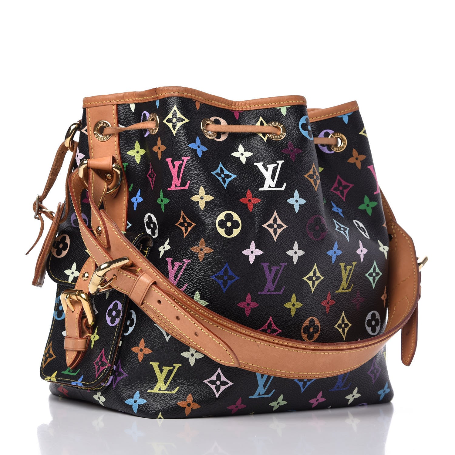 Louis Vuitton Monogram Multicolor Petit Noe Black 3 of 10