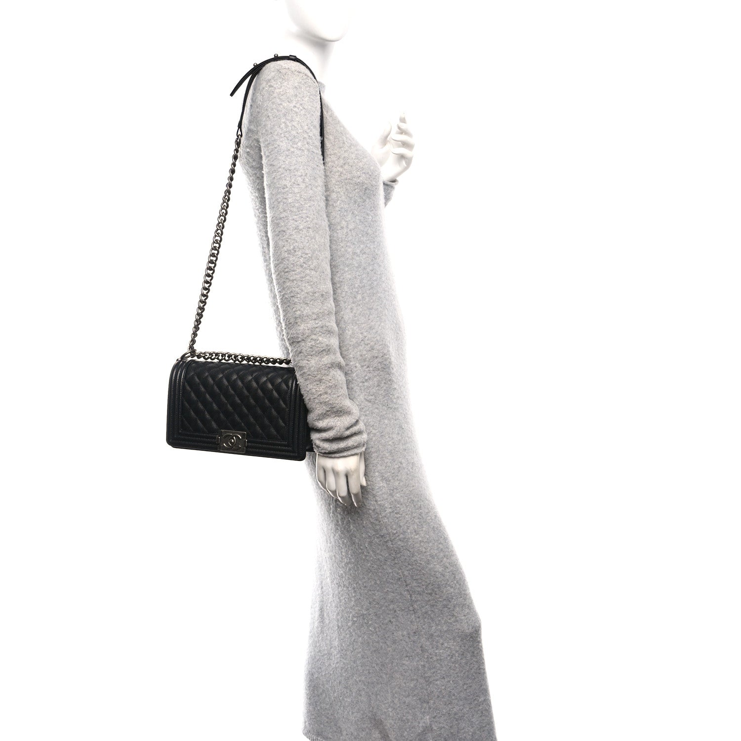 Chanel Caviar Quilted Medium Boy Flap Black 3 of 11