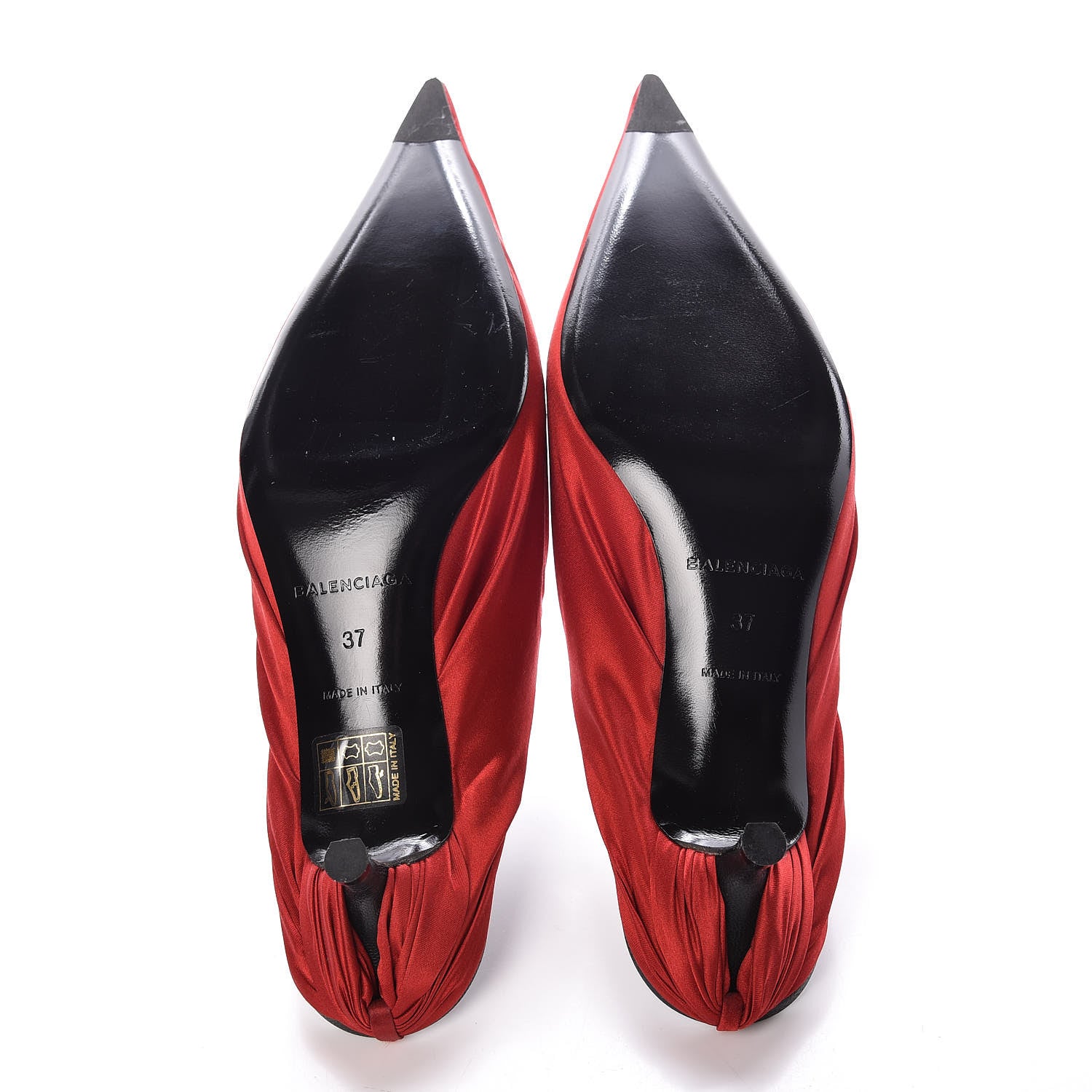 Balenciaga Satin De Soie Skimmer Mules 37 Rouge Cardinal 5 of 9