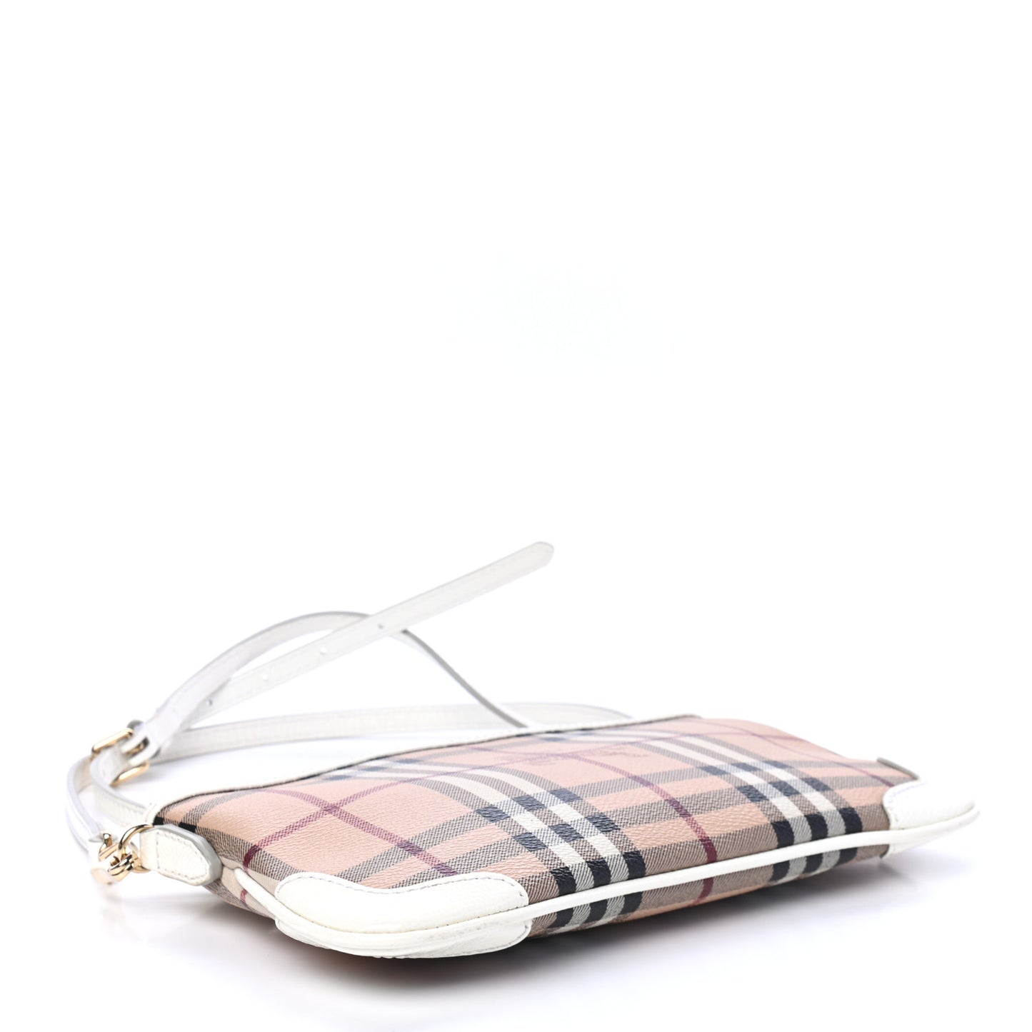 Haymarket Check Small Peyton Crossbody Clutch Bag White