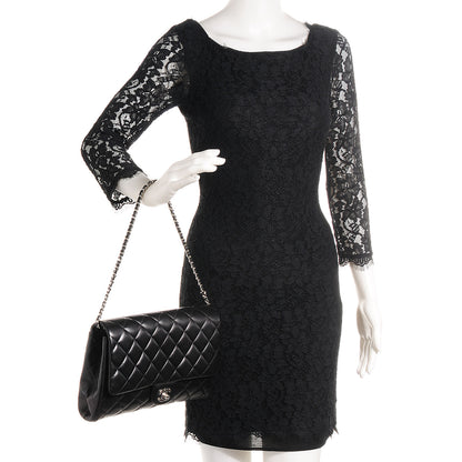 Chanel Lambskin Quilted Clutch With Chain Flap Black 2 of 9