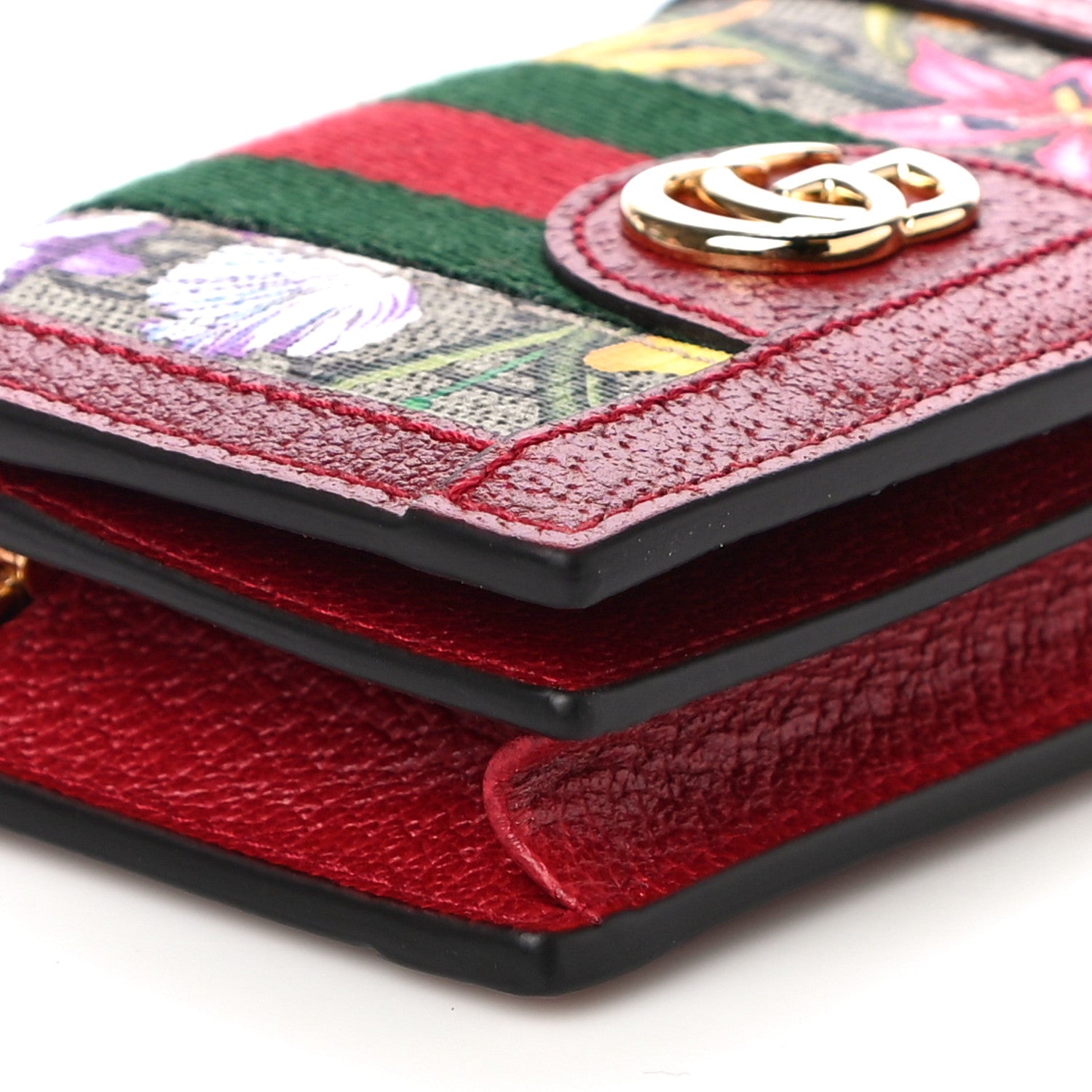 Gucci GG Supreme Monogram Flora Web Ophidia Card Case Red 8 of 11
