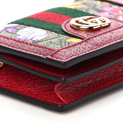 Gucci GG Supreme Monogram Flora Web Ophidia Card Case Red 8 of 11