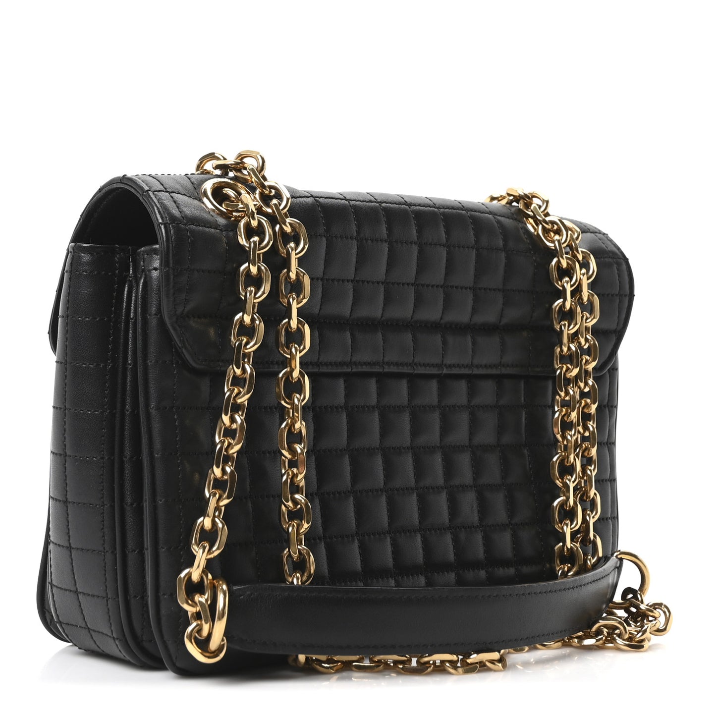 Calfskin Quilted Medium C Bag Black