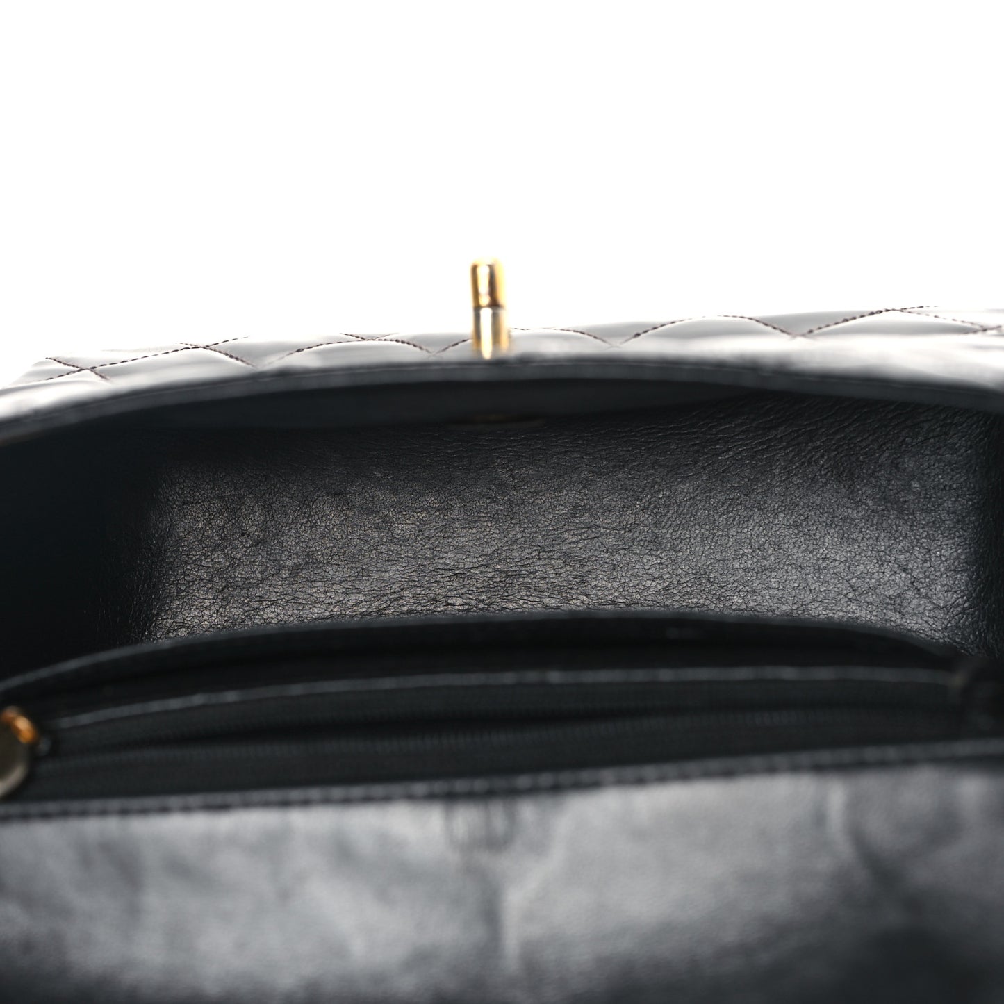 Patent Quilted Small Kelly Flap Bag Black