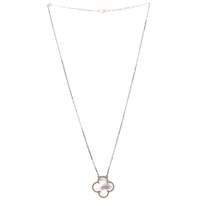 Van Cleef & Arpels 18K Rose Gold Mother of Pearl Magic Alhambra Pendant Necklace 3 of 9
