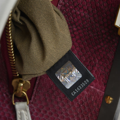 Fendi Goatskin Watersnake Large Peekaboo Iconic Satchel White 9 of 15