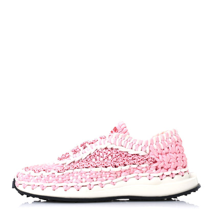 Valentino Garavani Fabric Crochet Womens Low Top Sneakers 39.5 Pink 1 of 7