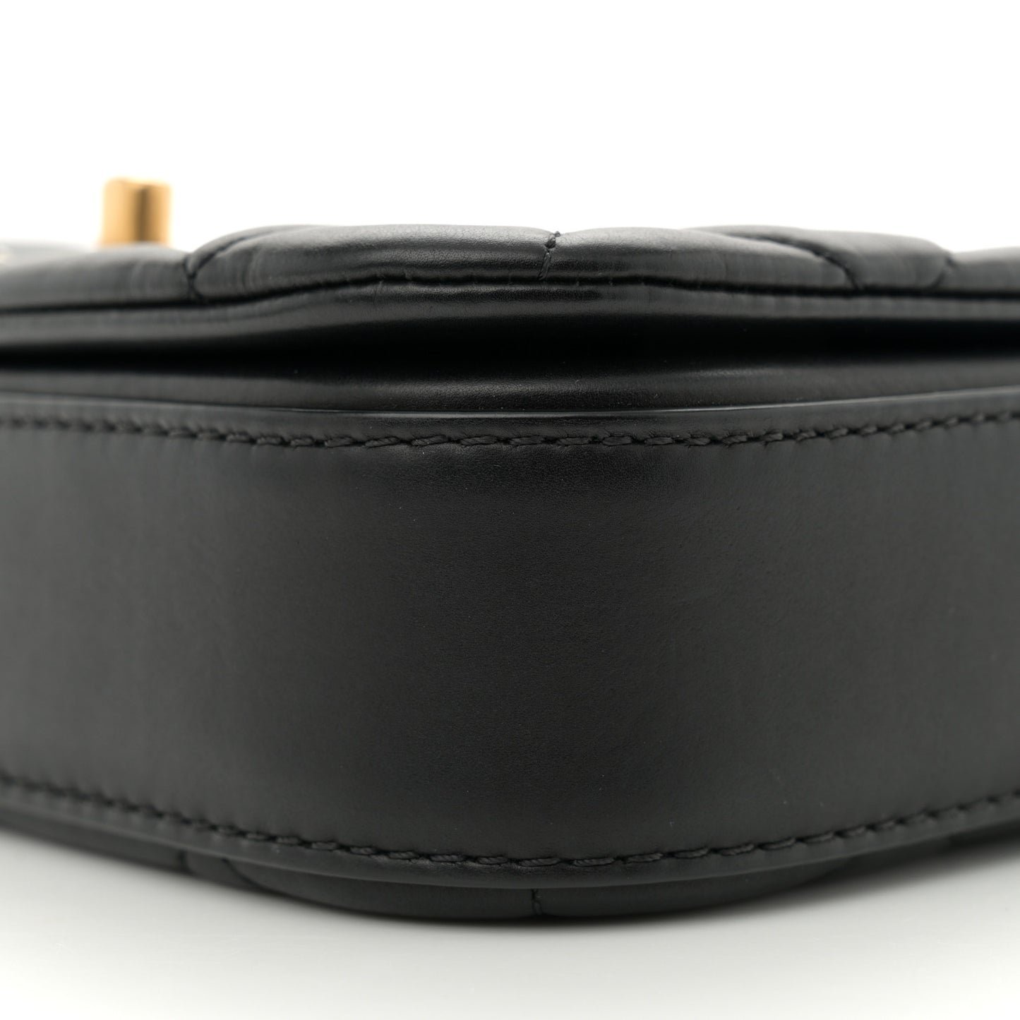 Calfskin Quilted Mini Nailed CC Flap Bag Black
