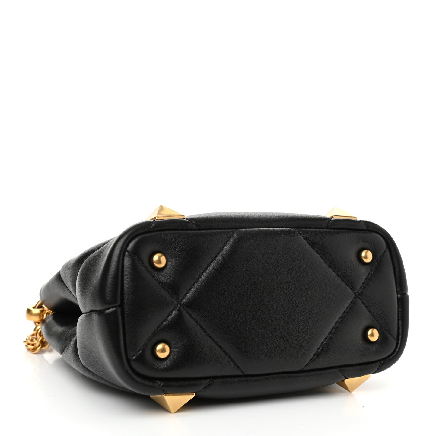 Nappa Mini Roman Stud The Handle Bag Black