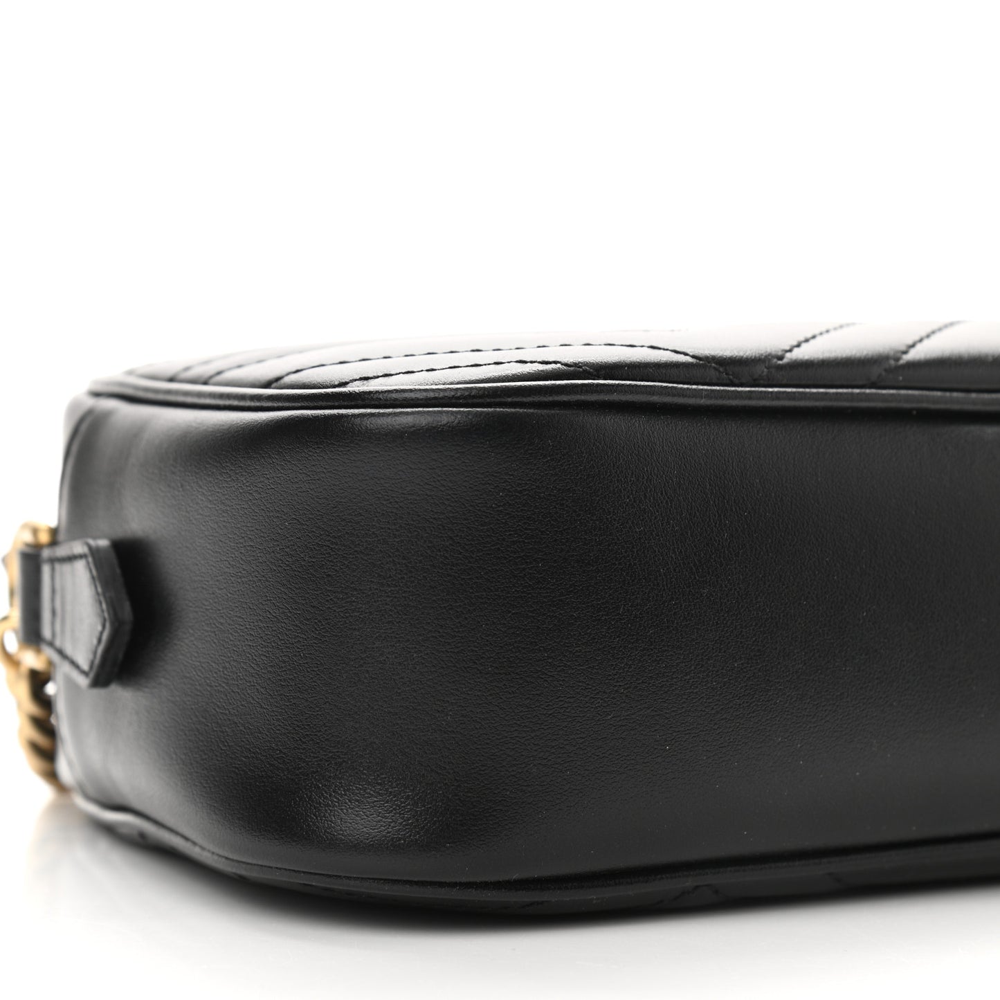 Calfskin Matelasse Small GG Marmont Chain Shoulder Bag Black