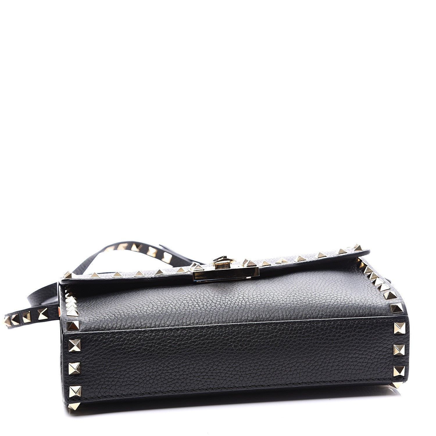 Valentino Garavani Pebbled Calfskin Medium Rockstud Flip Lock Crossbody Bag Black 3 of 10