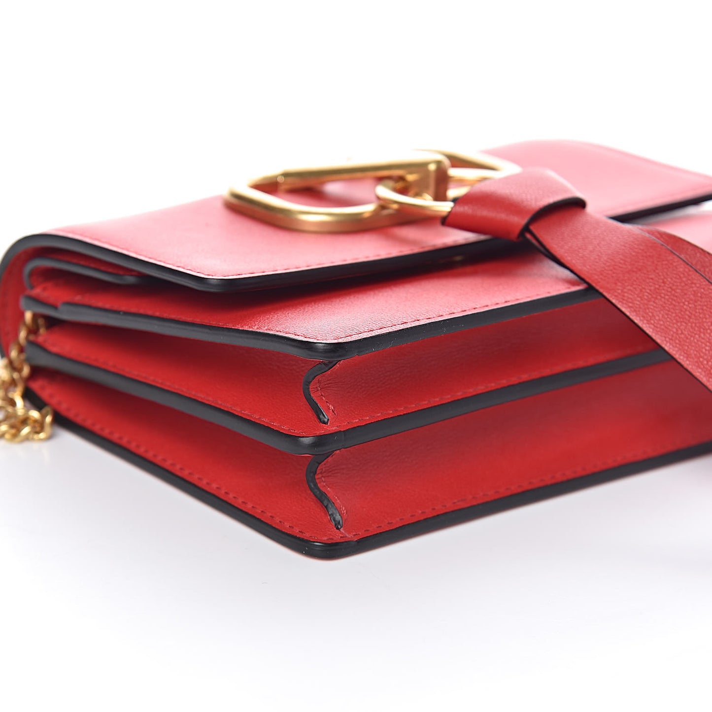 Smooth Calfskin Mini Vring Crossbody Bag Rouge Pur
