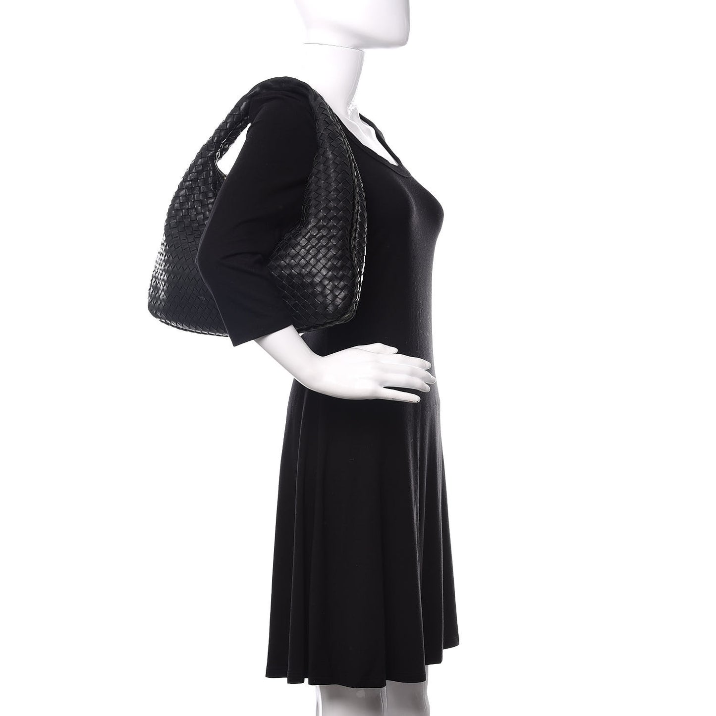 Nappa Intrecciato Large Veneta Hobo Black