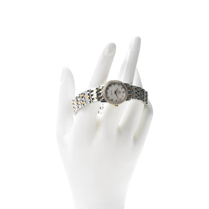 Omega Stainless Steel 18K Yellow Gold Diamond Bezel Mother of Pearl 22mm De Ville Prestige Quartz Watch 4375.75.00 2 of 7