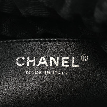 Chanel Denim Quilted Floral Print Mini Chanel 22 Black Grey 6 of 10