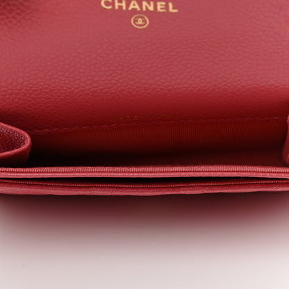 Chanel Caviar Quilted Flap Card Holder Wallet Pink 5 of 7