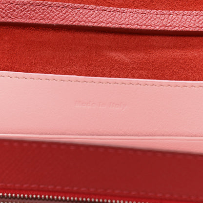 Celine Grained Calfskin Clutch On Strap Bag Scarlet 7 of 13