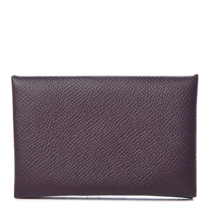 Hermes Epsom Calvi Card Case Raisin 1 of 6