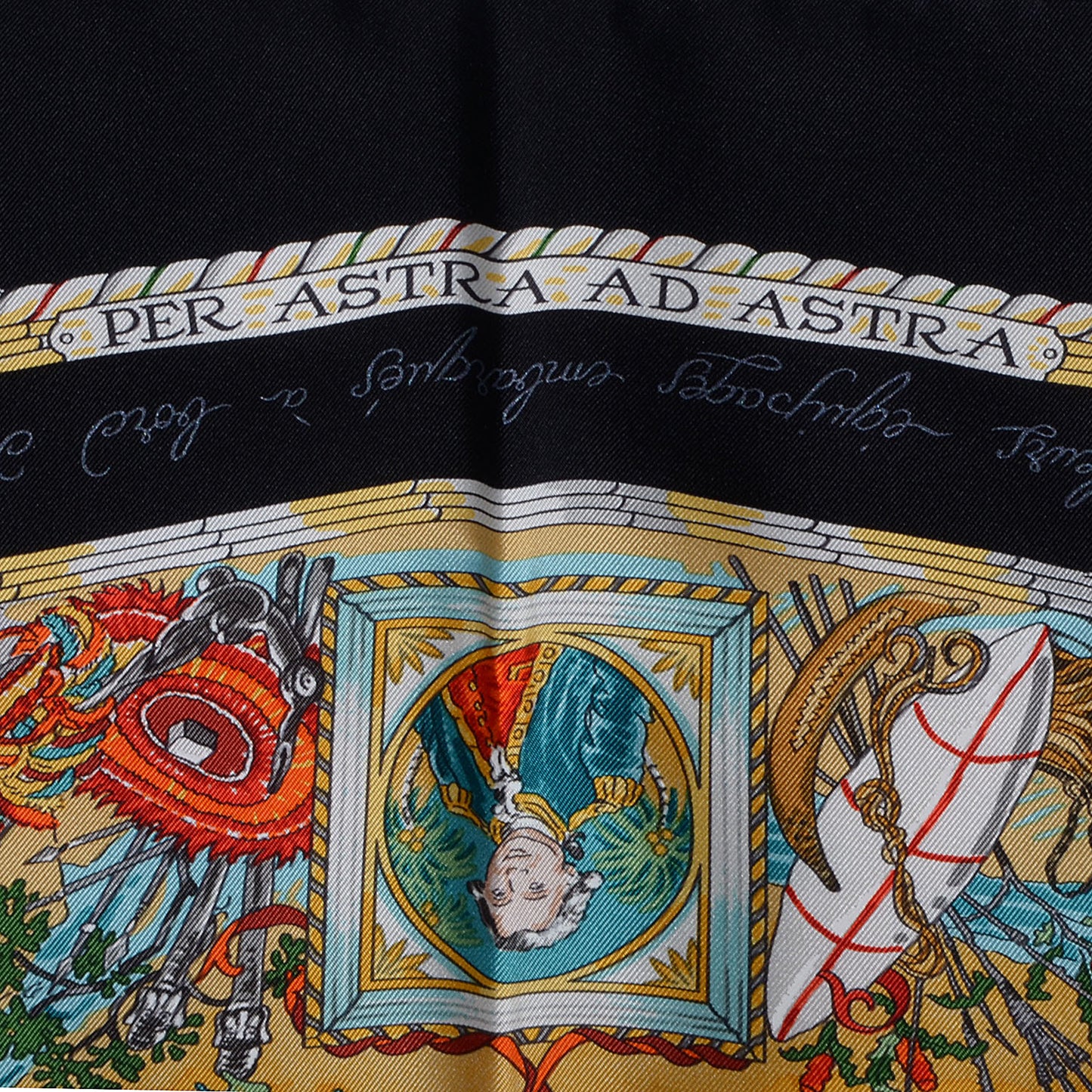 Silk Per Astra ad Astra Scarf 90 Black
