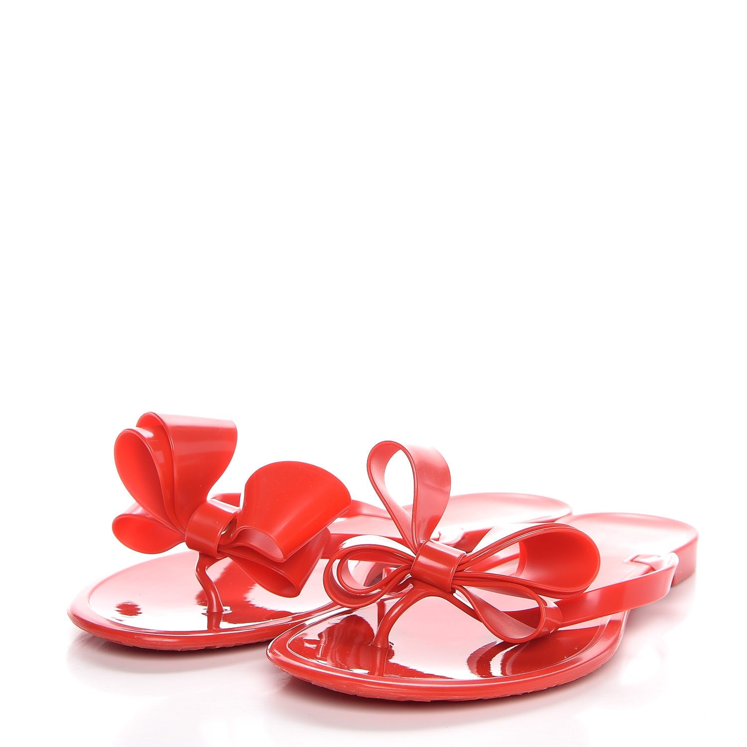 Valentino Garavani PVC Jelly Bow Thong Sandals 41 Rosso Valentino 3 of 9