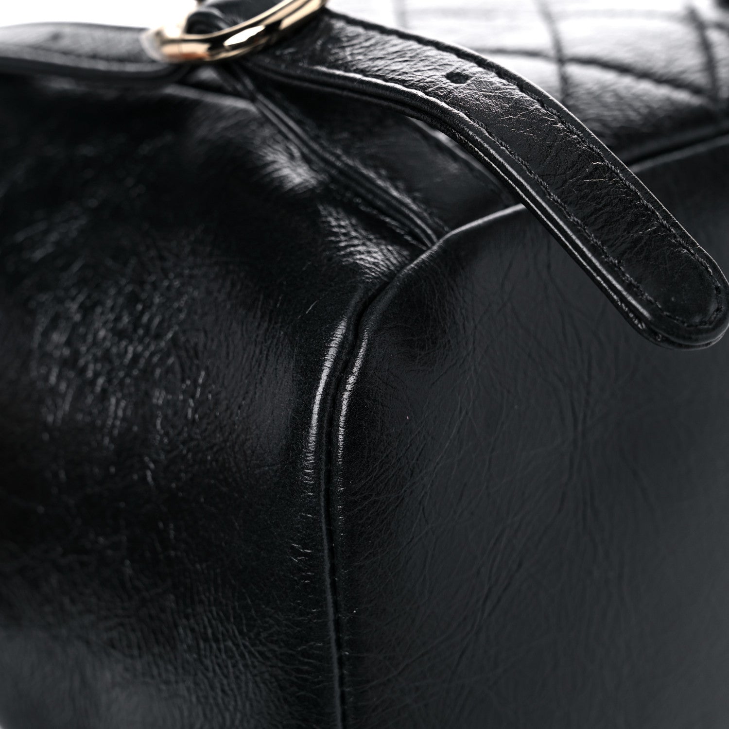 Chanel Glazed Aged Calfskin Quilted Small Duma Drawstring Backpack Black 7 of 12