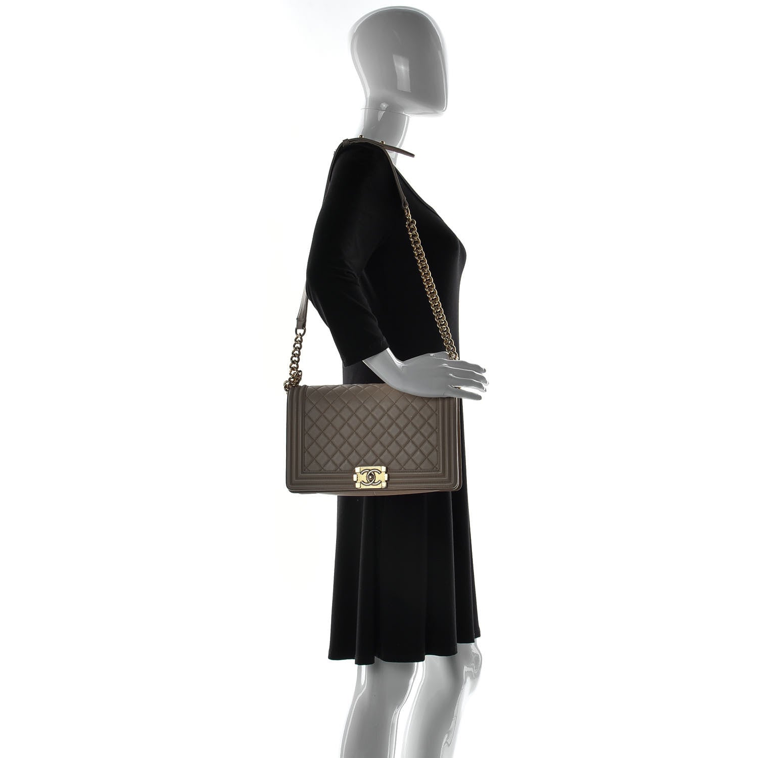 Chanel Lambskin Quilted New Medium Boy Flap Beige 2 of 15