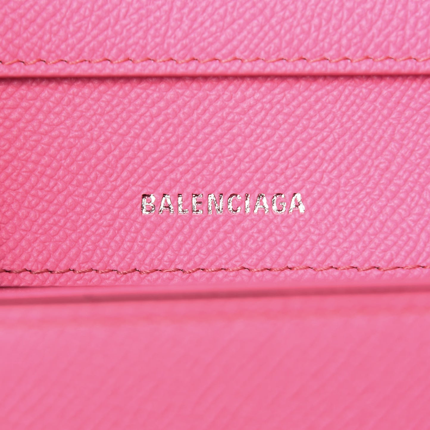 Signature Grained Calfskin Logo Ville Day Bag Acid Pink Black