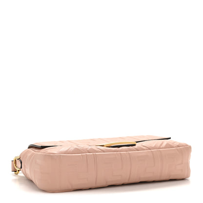 Fendi Nappa FF 1974 Embossed Baguette Rosa Bourbon 4 of 13