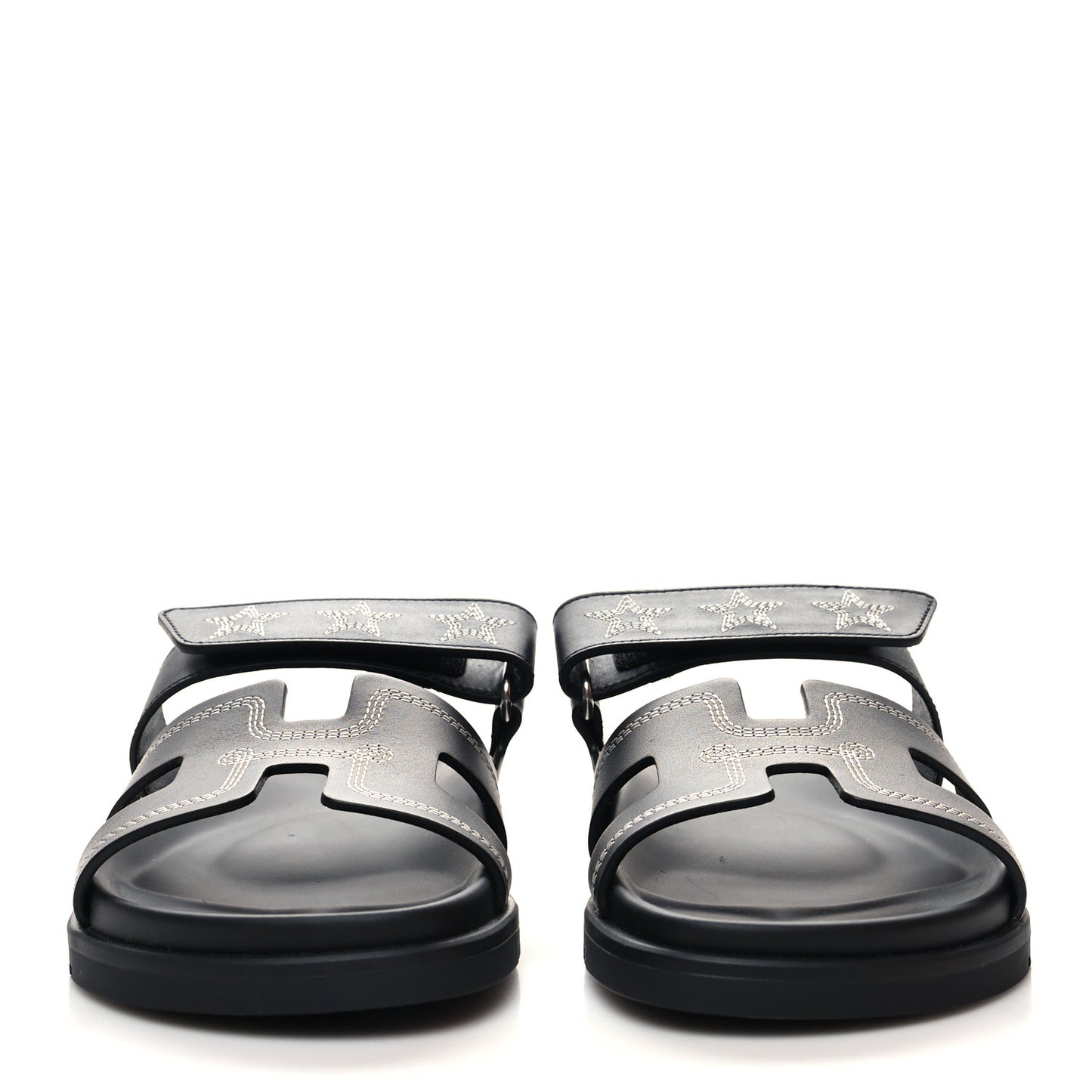 Stars Calfskin Womens Chypre Sandals 37.5 Black