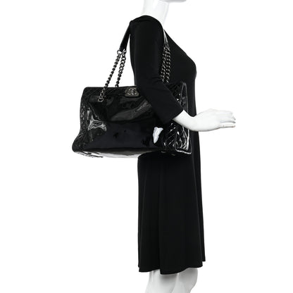 Chanel Patent Quilted Reverso Boy Tote Black 2 of 11