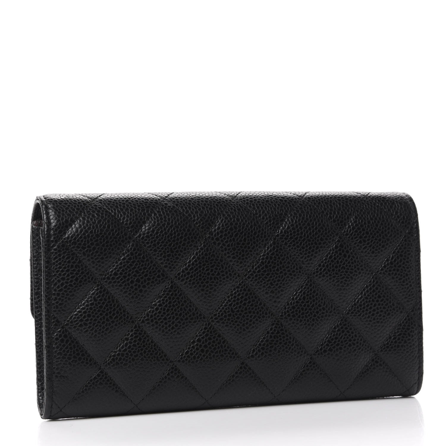 Chanel Caviar Quilted Large Gusset Flap Wallet Black 3 of 10