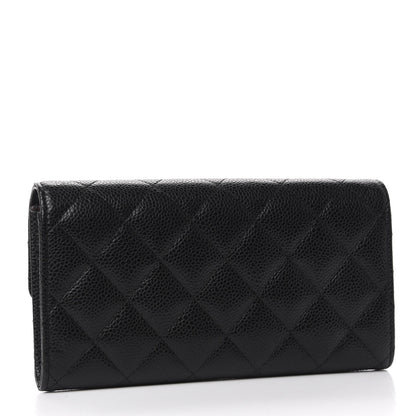 Chanel Caviar Quilted Large Gusset Flap Wallet Black 3 of 10