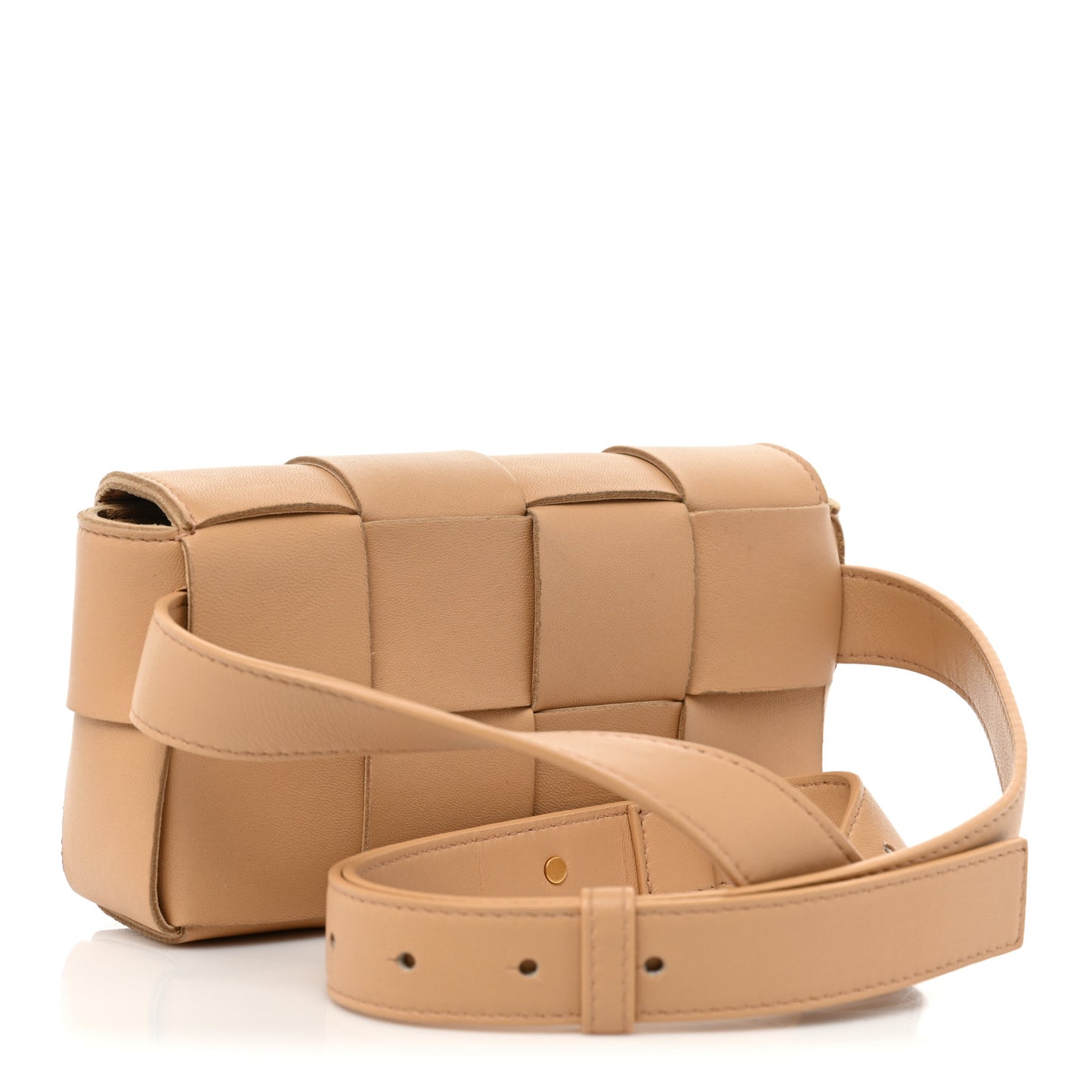 Nappa Intreccio Cassette Belt Bag Almond