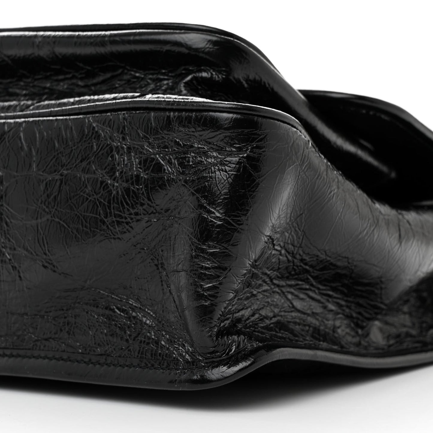 Crinkled Calfskin Matelasse Monogram Medium Niki Chain Satchel Black