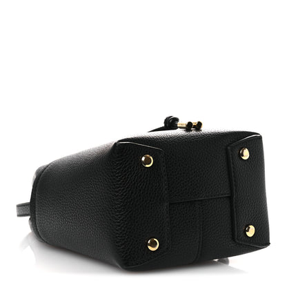 Salvatore Ferragamo Grained Calfskin Mini Gancino Bucket Bag Black 4 of 9