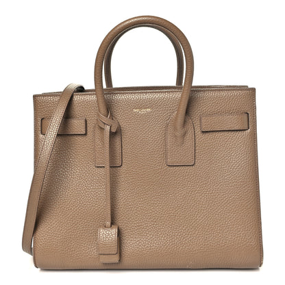 Saint Laurent Grained Calfskin Small Sac De Jour Taupe 1 of 11