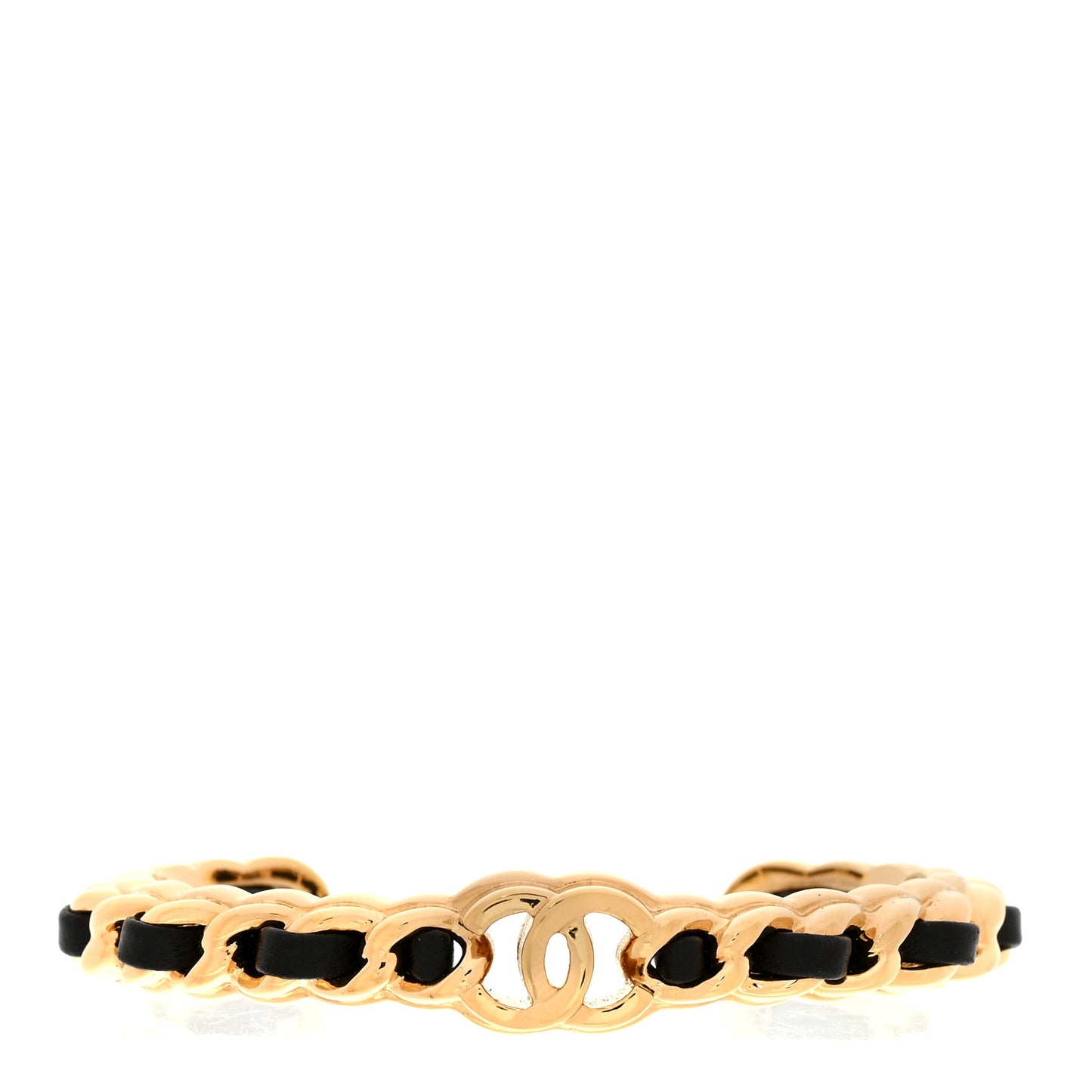 Lambskin CC Chain Bracelet M Black