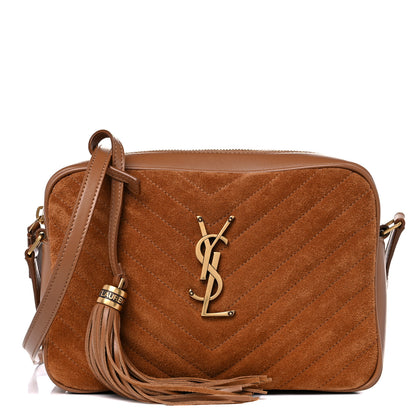 Saint Laurent Suede Matelasse Monogram Lou Camera Bag Cinnamon 1 of 9