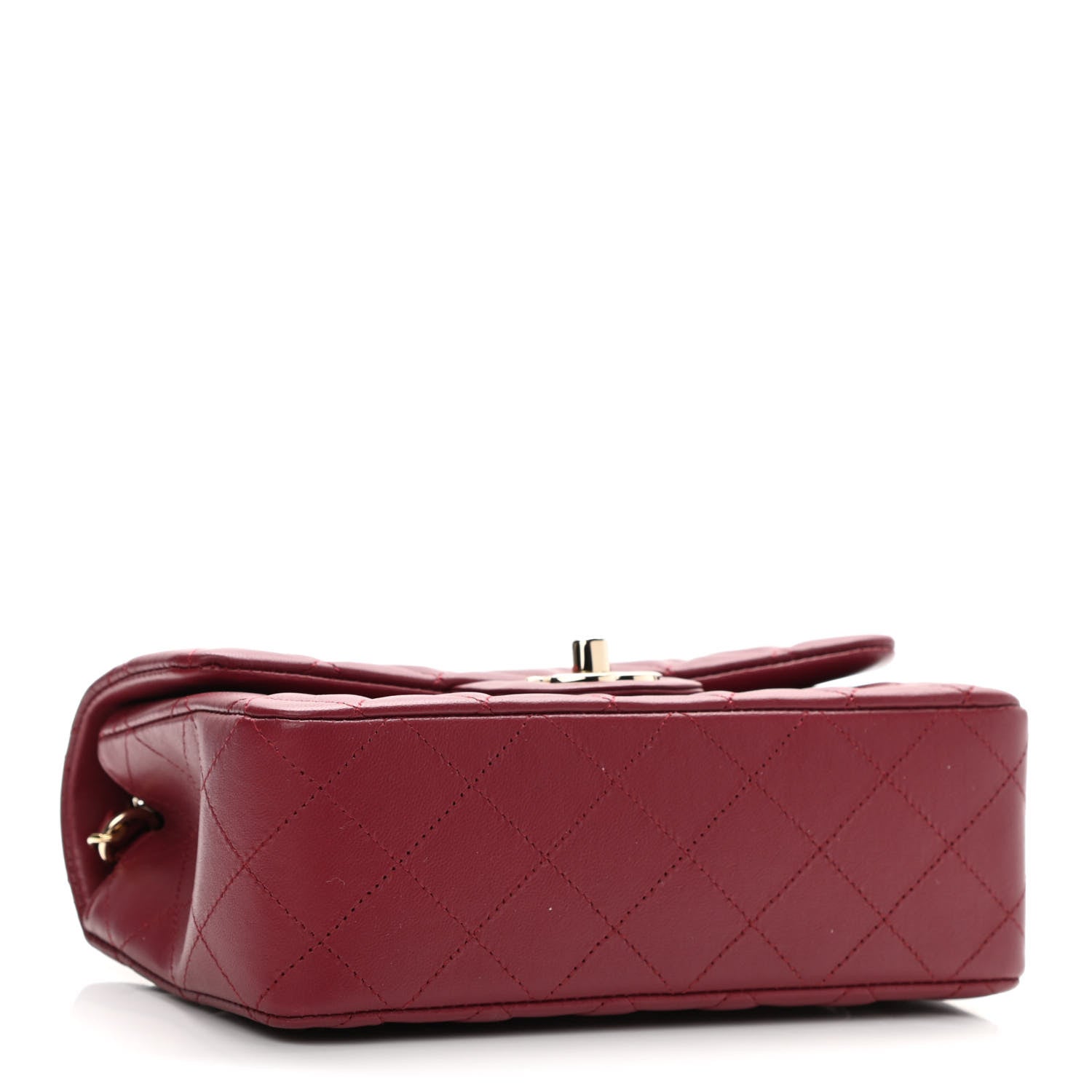 Chanel Lambskin Quilted Mini Rectangular Flap Burgundy 3 of 10