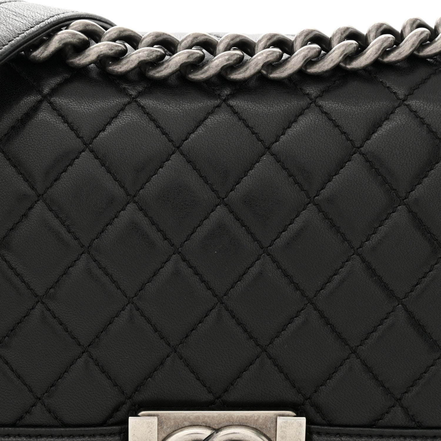 Chanel Lambskin Quilted Medium Boy Flap Black 8 of 14