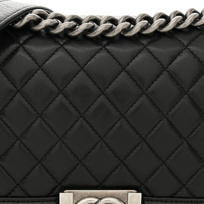 Chanel Lambskin Quilted Medium Boy Flap Black 8 of 14