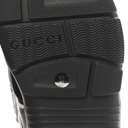 Gucci Mesh Fabric Tinsel Sport Sandals 37 Black Silver Green 6 of 8