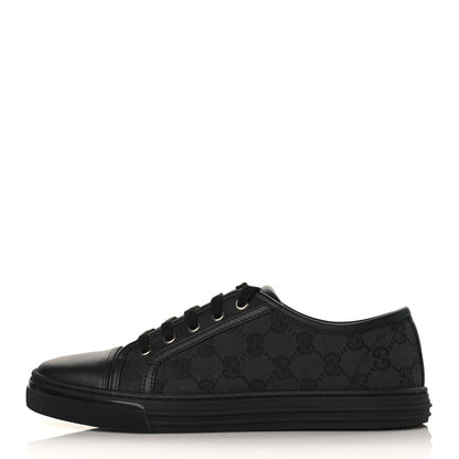 Gucci GG Monogram Calfskin Womens Low Top Sneakers 37.5 Piombo Black 1 of 9