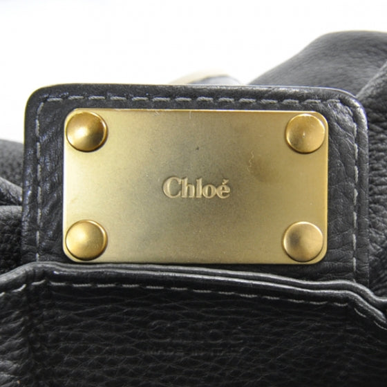 Chloe Leather Paddington Front Pocket Tote Black 8 of 13