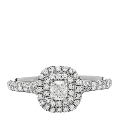 Tiffany Platinum Diamond .15ct Soleste Cushion Cut Double Halo Engagement Ring 52 6 1 of 7